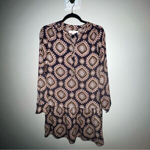 Loft Paisley Tunic Tiered Shirt Dress, Sz XS